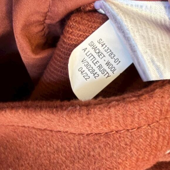 Old Navy Wool-Blend Shacket Rust Orange Midweight Flap Pockets Layering Western - Picture 6 of 6